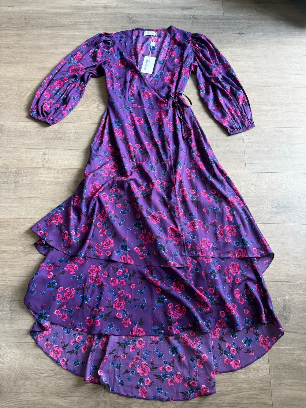 NWT Renata Gasparian Denver Purple Rose Dress - size medium